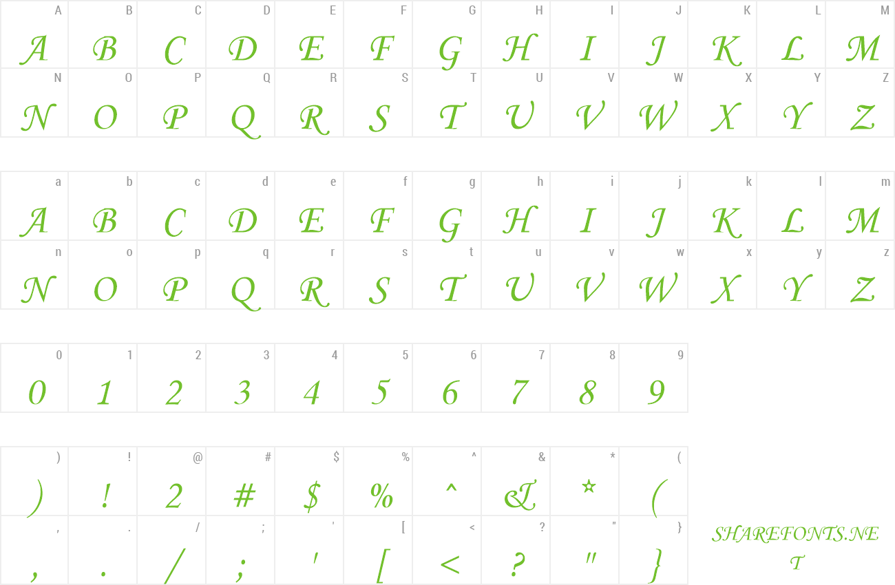 Font .VnMonotype corsivaH preview